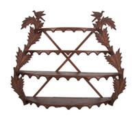 A Folk Art Carved Walnut Figural Wall Shelf
