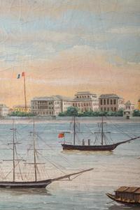 A Chinese Export Oil on Canvas Painting