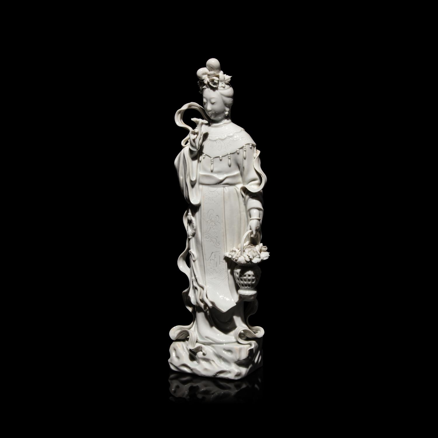 A Chinese Blanc de Chine Figure of a Female Immortal