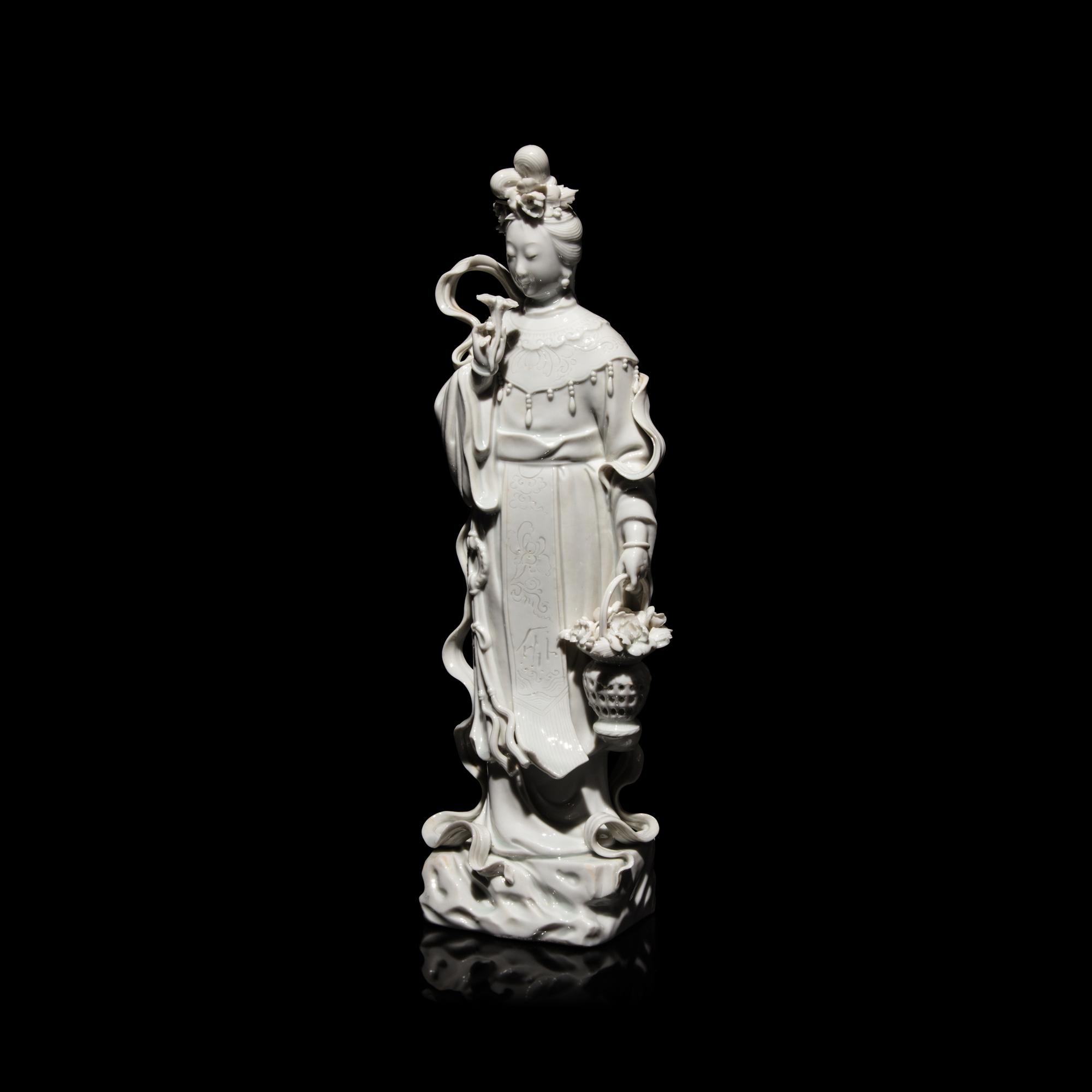 A Chinese Blanc de Chine Figure of a Female Immortal
