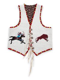Sioux Beaded Hide Pictorial Vest