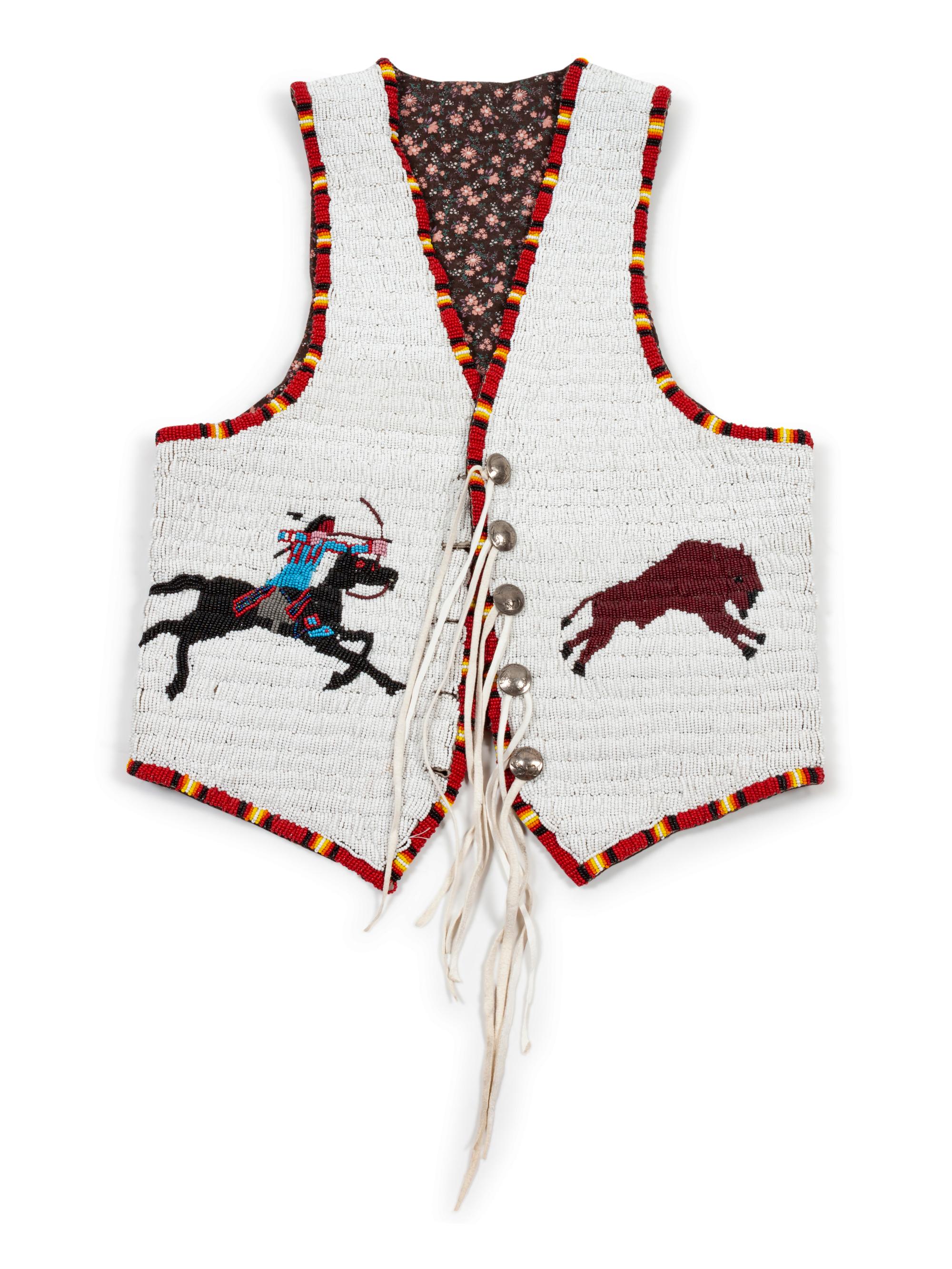 Sioux Beaded Hide Pictorial Vest