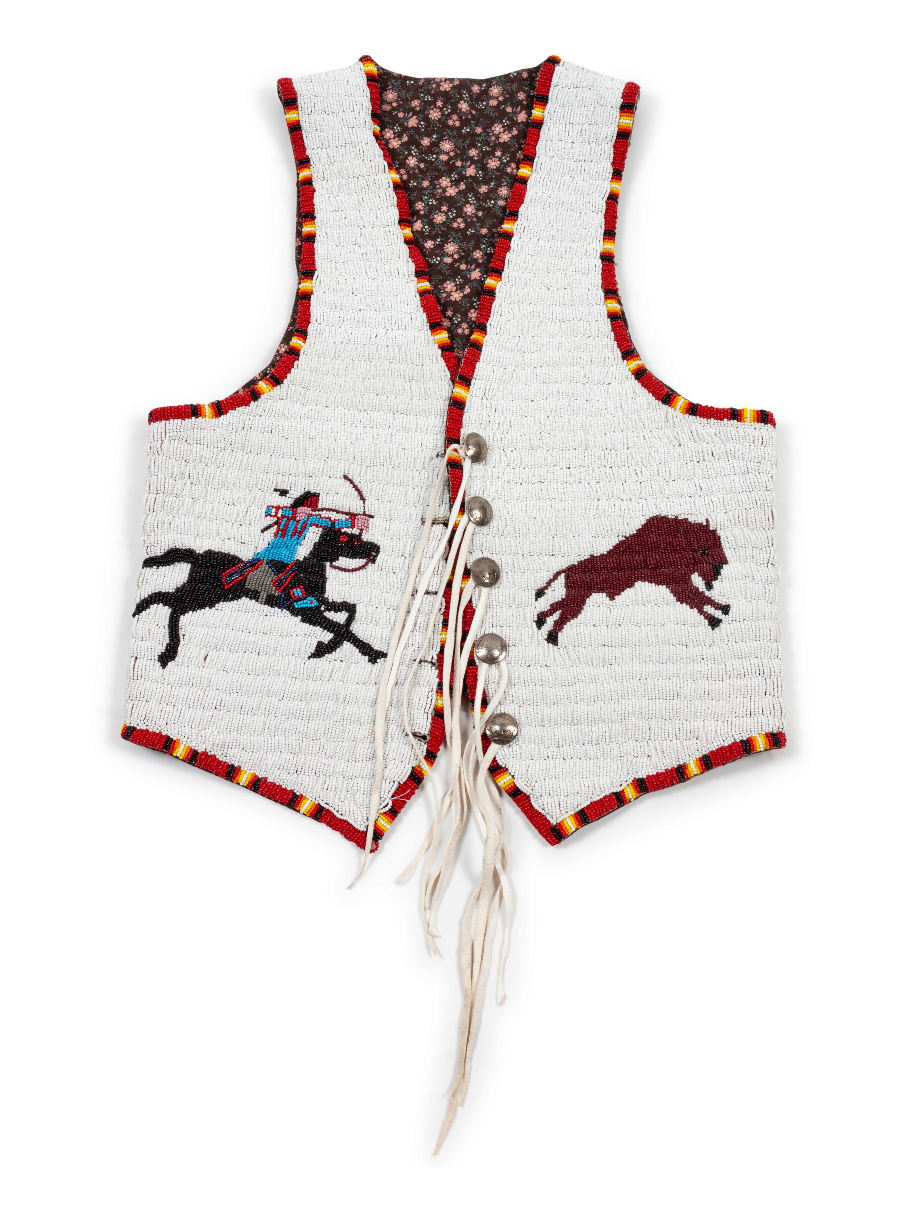 Sioux Beaded Hide Pictorial Vest