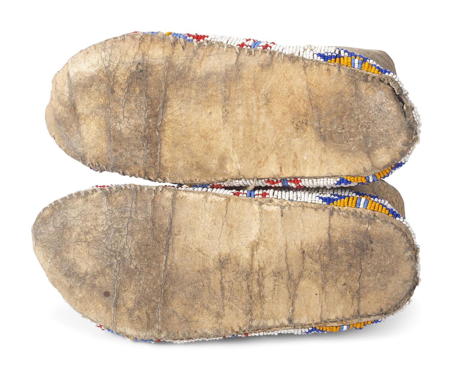 Northern Plains Beaded Hide Moccasins