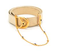 A Cartier Metallic Gold Leather Belt, Size Large.