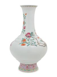 A Famille Rose Porcelain Bottle Vase