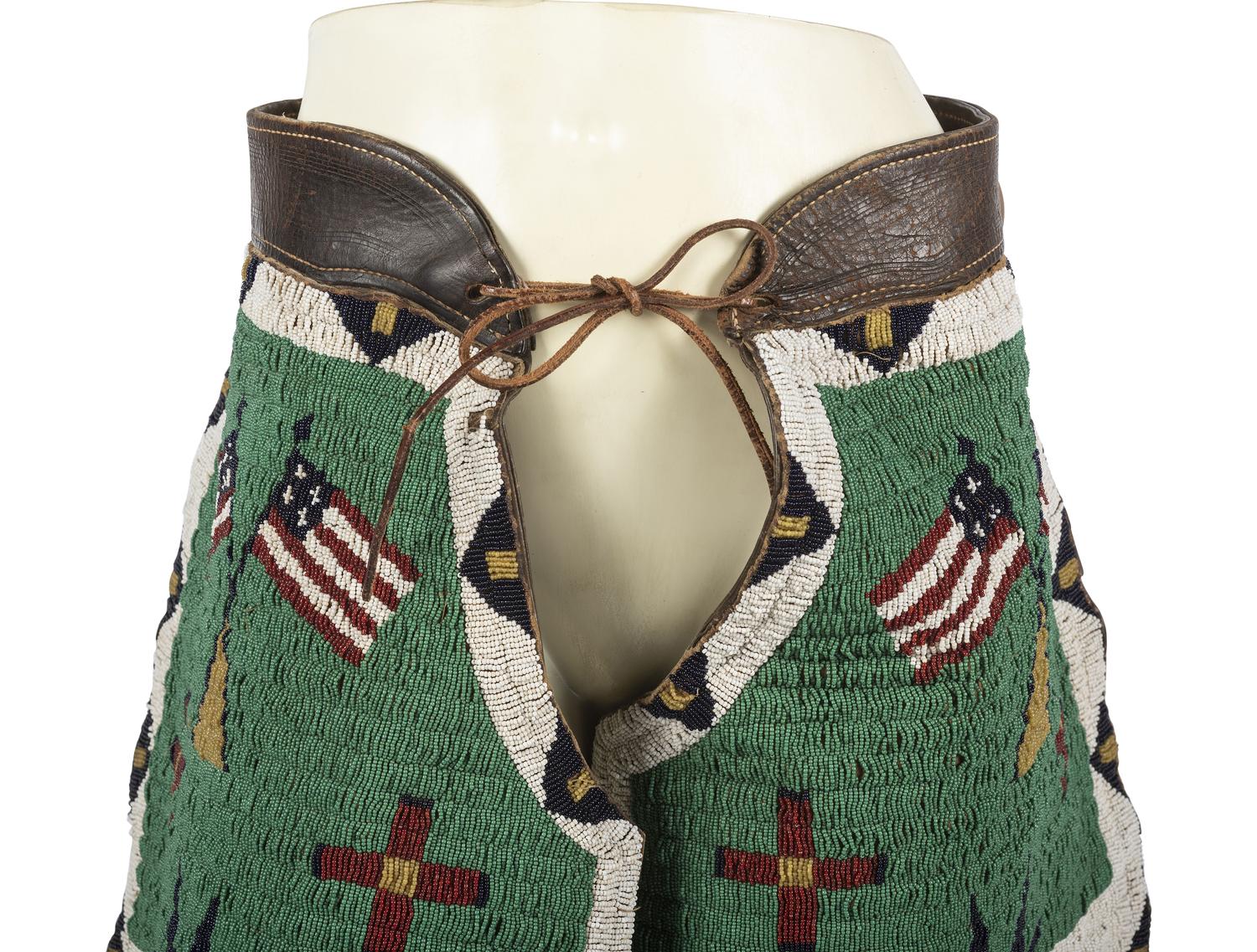 Beaded Hermann Heiser Batwing Chaps, with American Flags