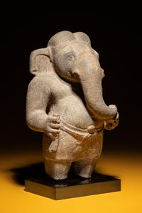 A Rare Khmer Sandstone Figure of Ganesha