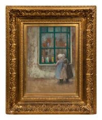 Two Children by a Shop Window
