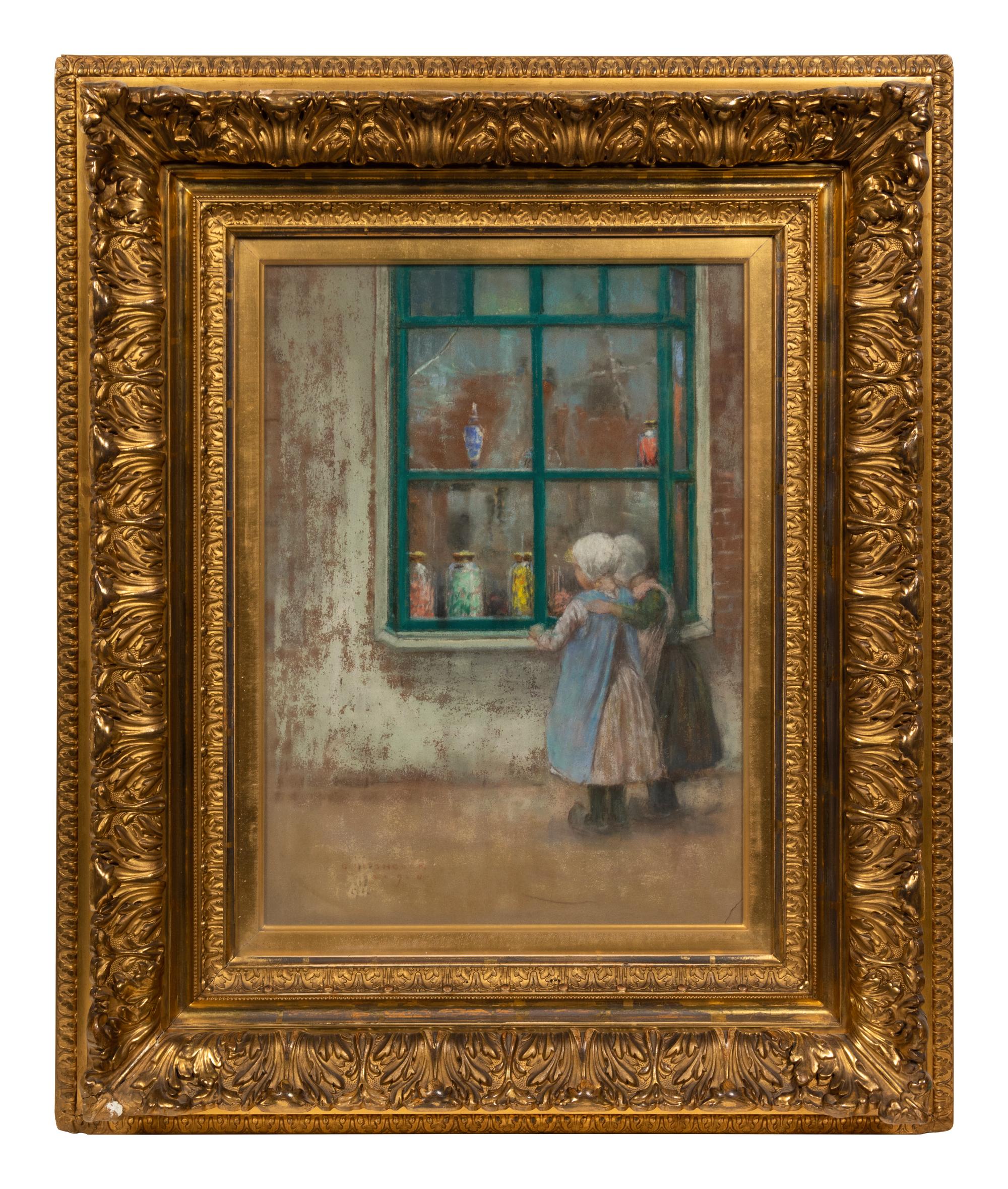 Two Children by a Shop Window