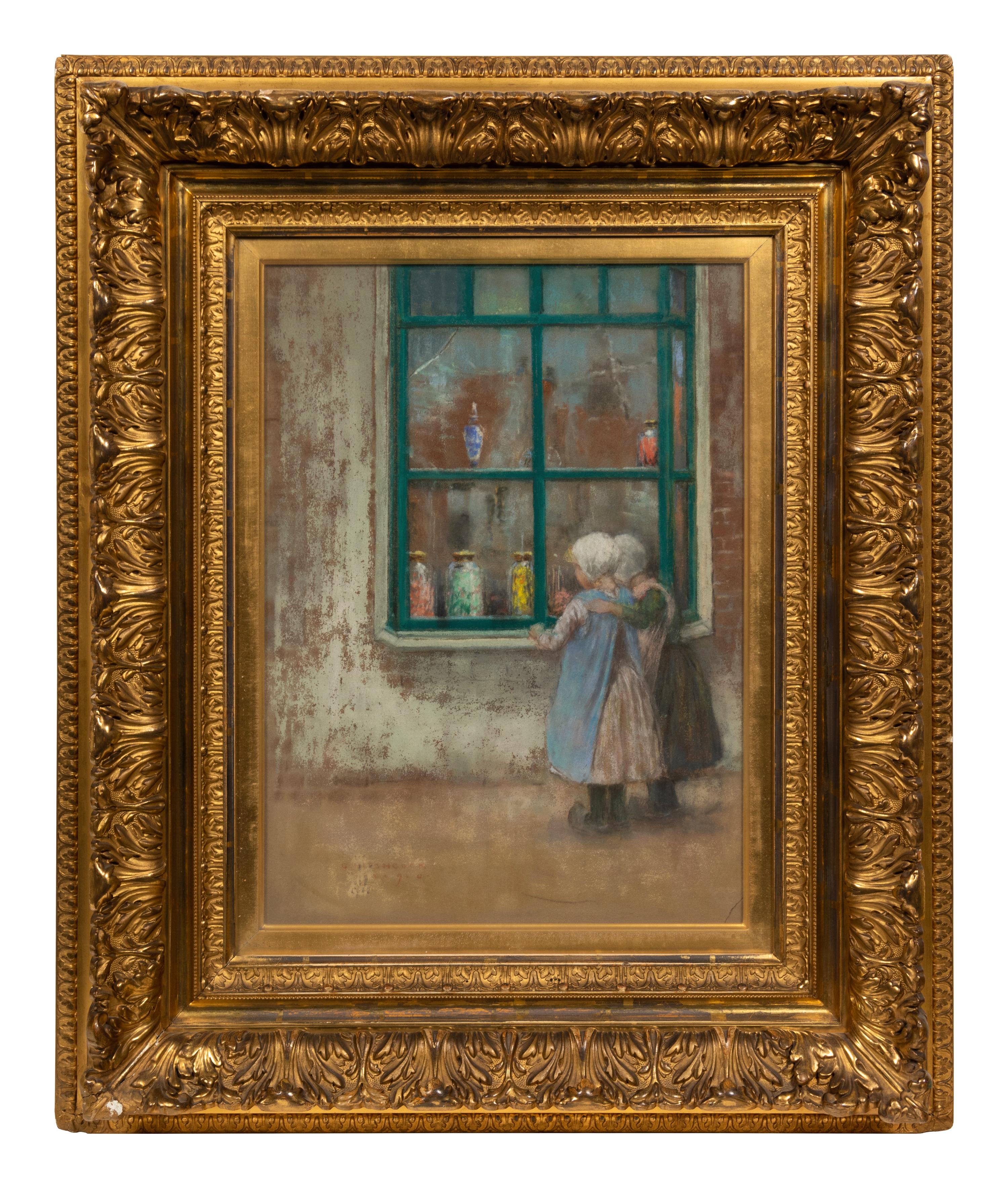Two Children by a Shop Window