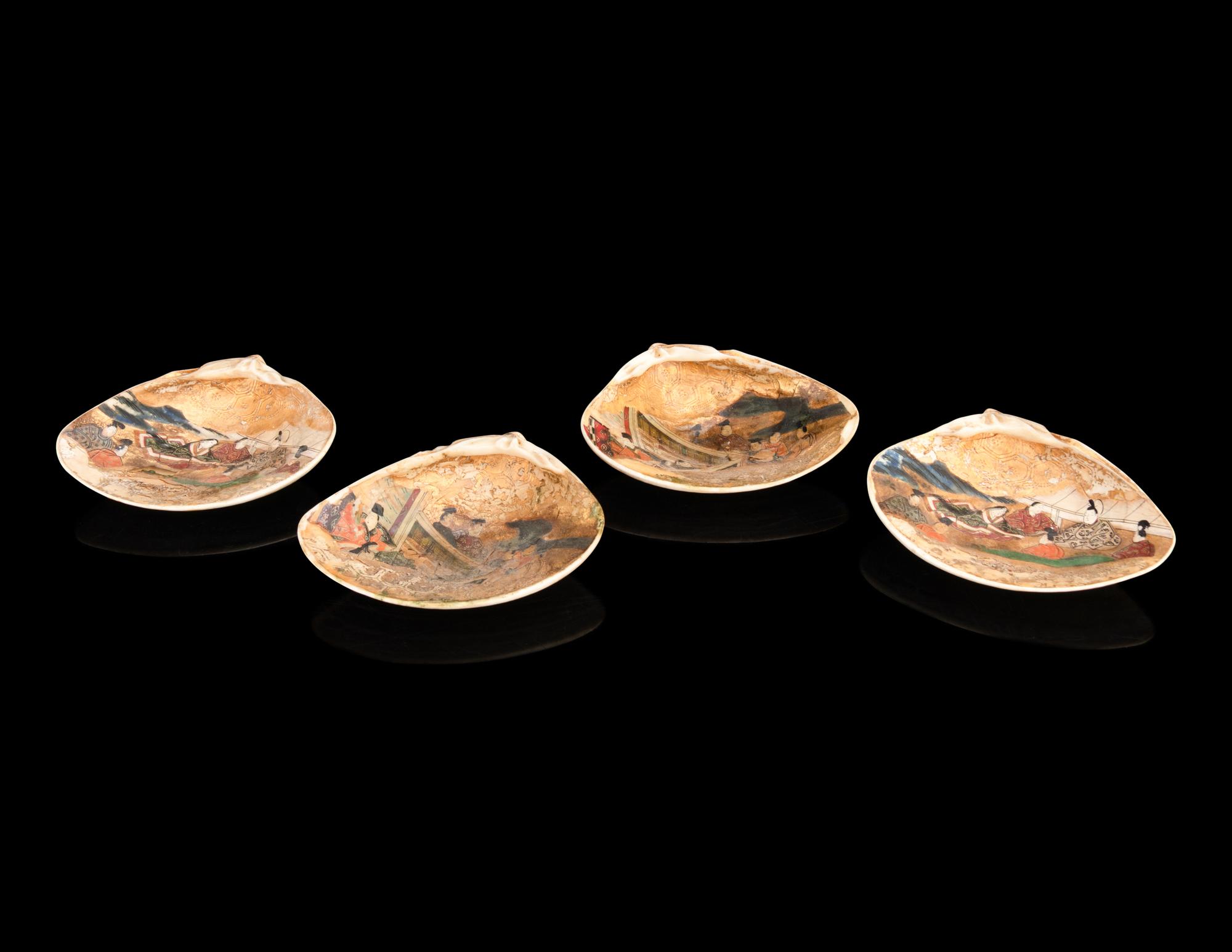 Two Pairs of Japanese Satsuma Shell-Form Games