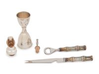 A Group of Four Tiffany & Co. Silver Bamboo Pattern Bar Articles