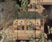 A Twelve-Paneled Coromandel Lacquer Floor Screen
