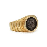 YELLOW GOLD AND COIN RING