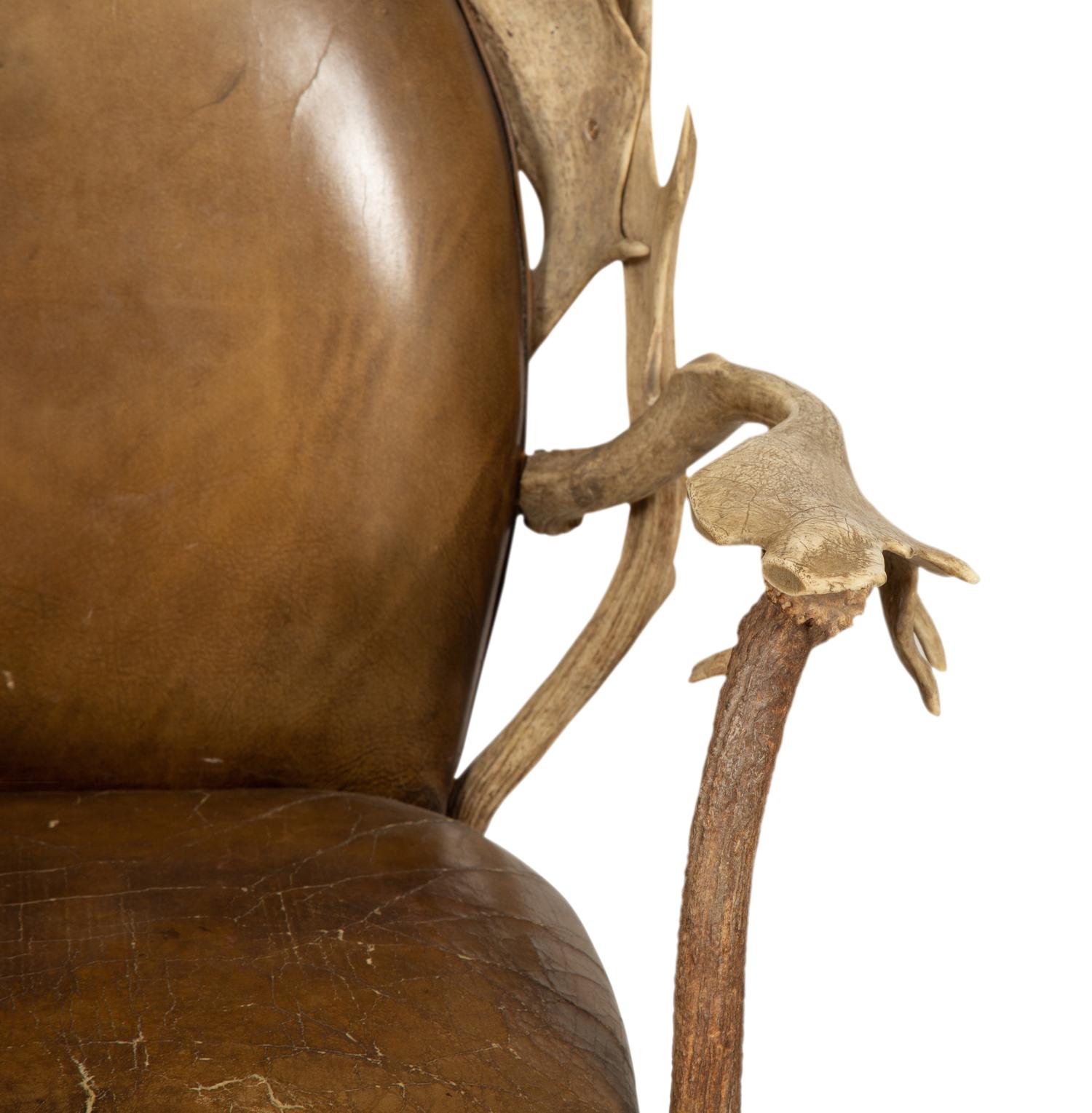 A Victorian Stag Horn Armchair
