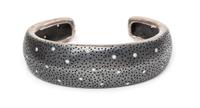 A Blackened Sterling Silver and Diamond Dust Cuff, Boregaard, 26.10 dwts.