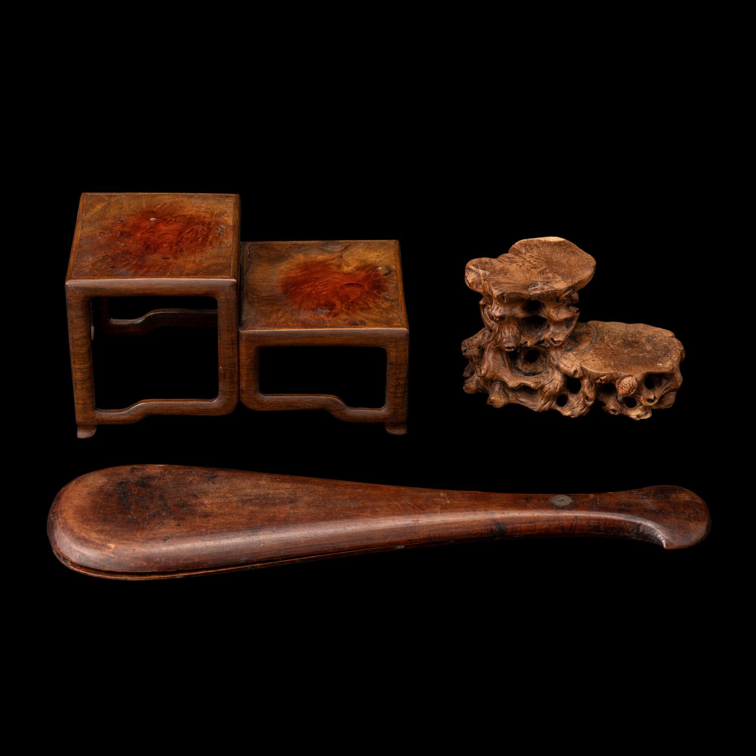 Three Chinese Wood Scholar's Objects