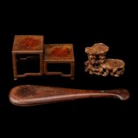 Three Chinese Wood Scholar's Objects