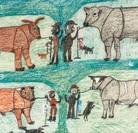 Untitled (Chicken Coop), 1970, Untitled (Tending Cattle), 1974 and Untitled (Wild Hare) , 1974 (three works)