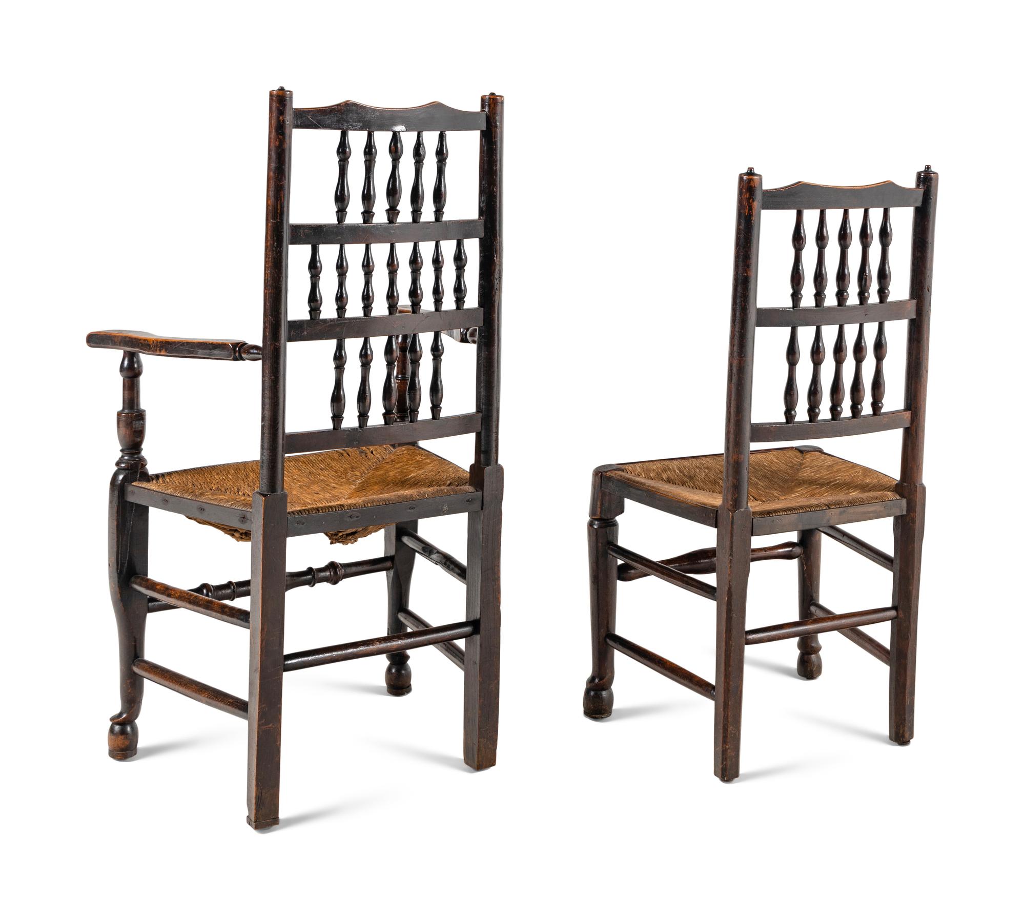 A Set of Six English Lancashire Chairs