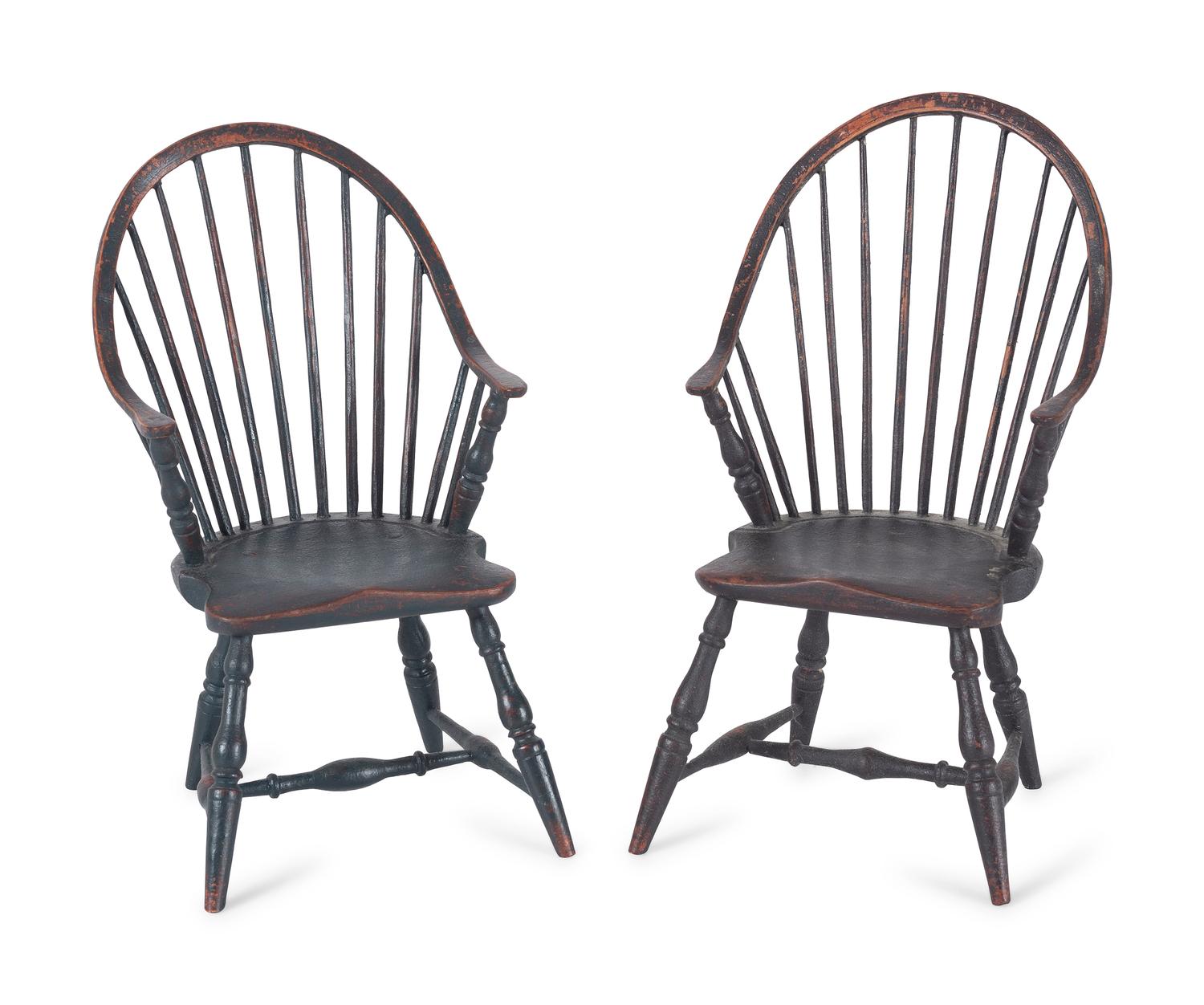 Eleven Miniature Windsor Chairs