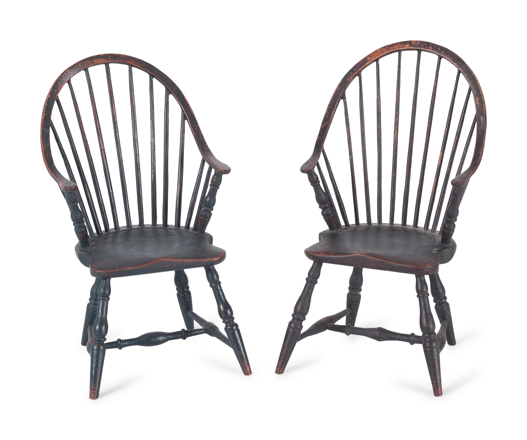 Eleven Miniature Windsor Chairs