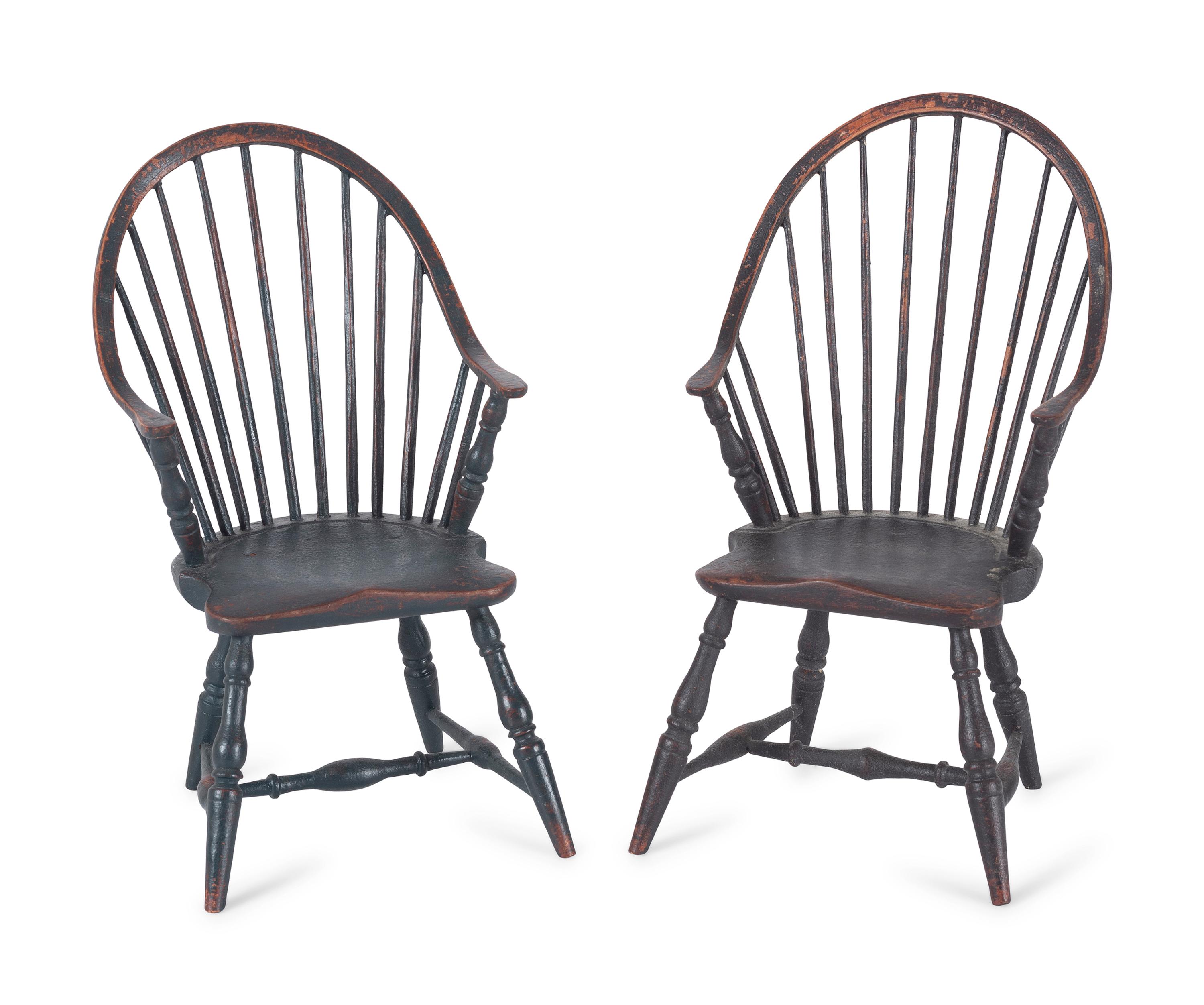 Eleven Miniature Windsor Chairs