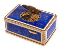 An Enamel and Gilt Metal Singing Bird Automaton