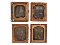 [EARLY PHOTOGRAPHY]. A group of 15 daguerreotype portraits of siblings, including: