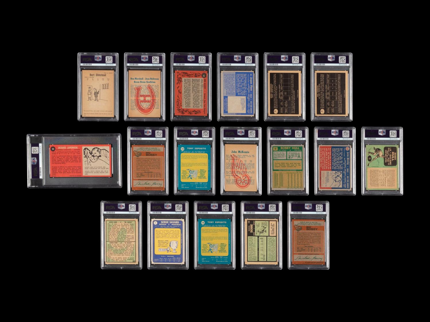 A Large Group of PSA Graded 1960s-70 Hall of Fame and Rookie Hockey Cards