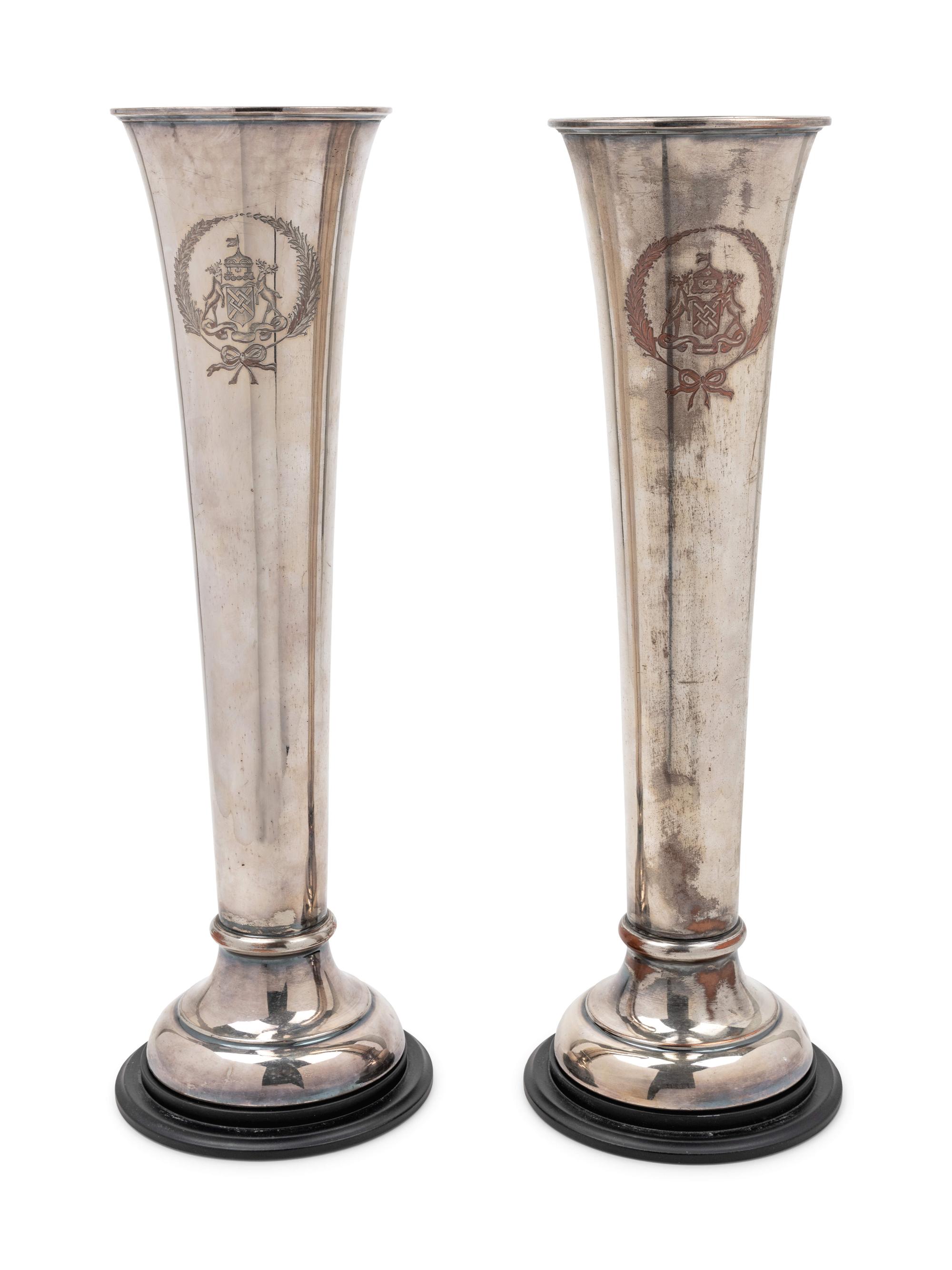 A Pair of Silver-Plate Loving Cups