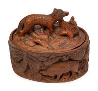 Six Continental Carved Wood Boxes