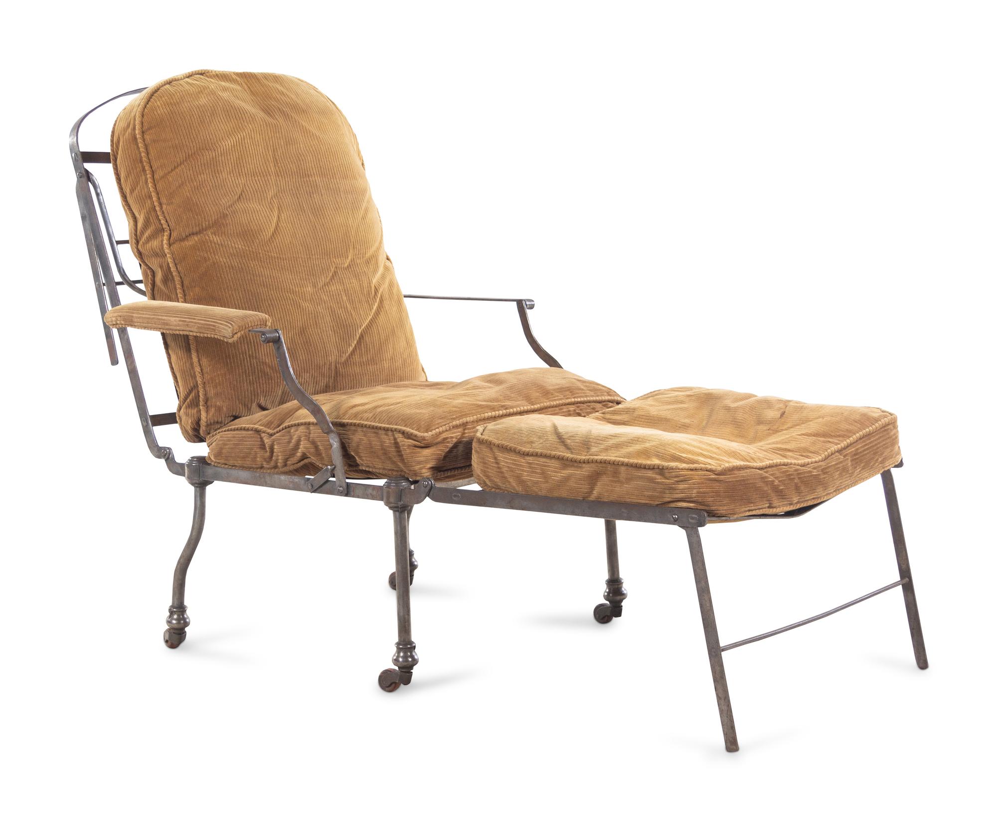 A Victorian Steel Adjustable Lounge Chair