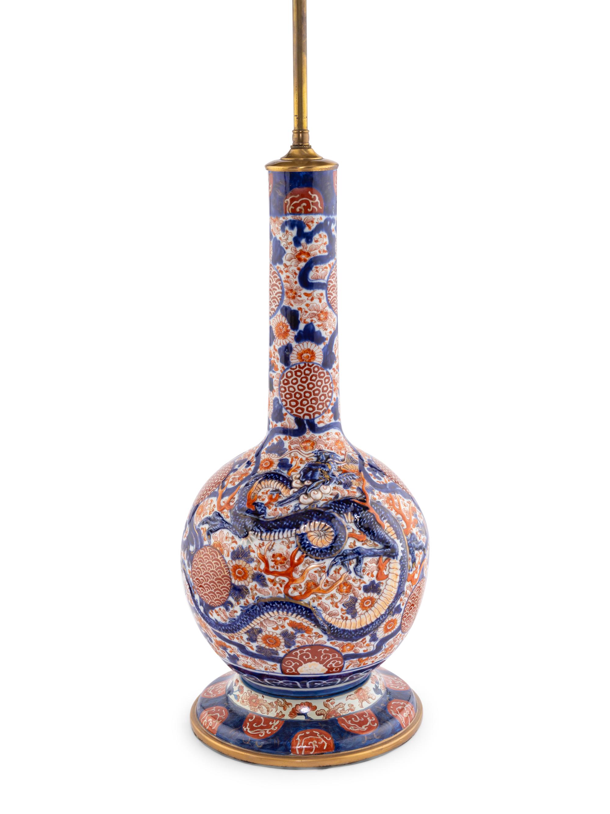 A Pair of Japanese Porcelain Vases Mounted as Lamps