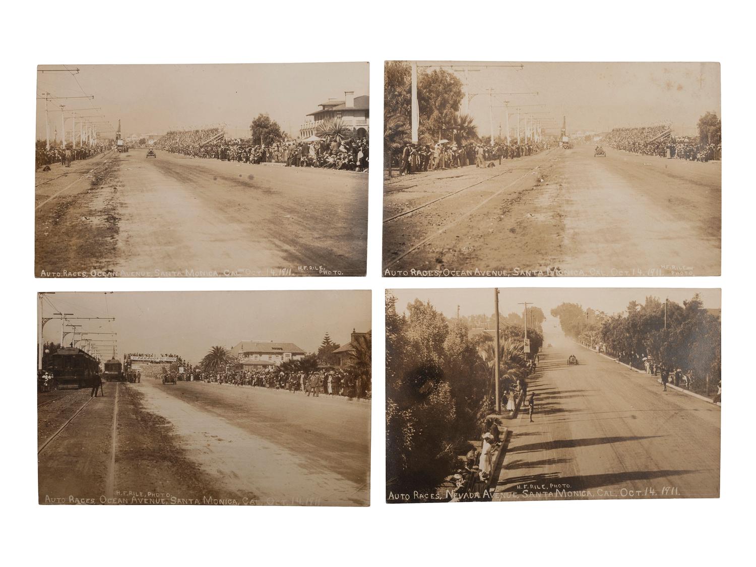 [EPHEMERA]. A group of 52 RPPCs & photographs of automobiles, bicycles, and motorbikes.
