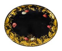 A Victorian Painted Papier Mache Tray
