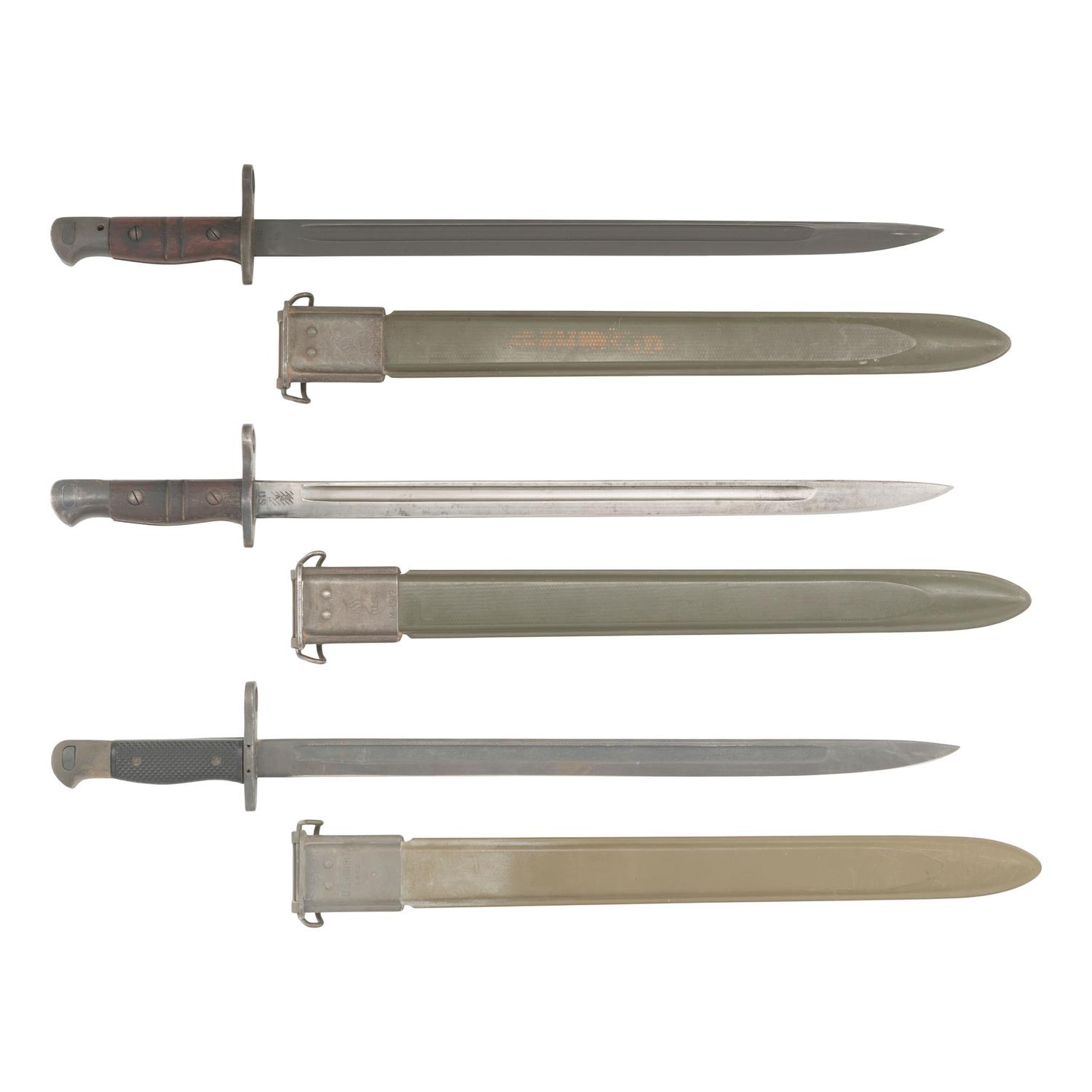 Group of Three US used M1913 and M1917 Bayonets