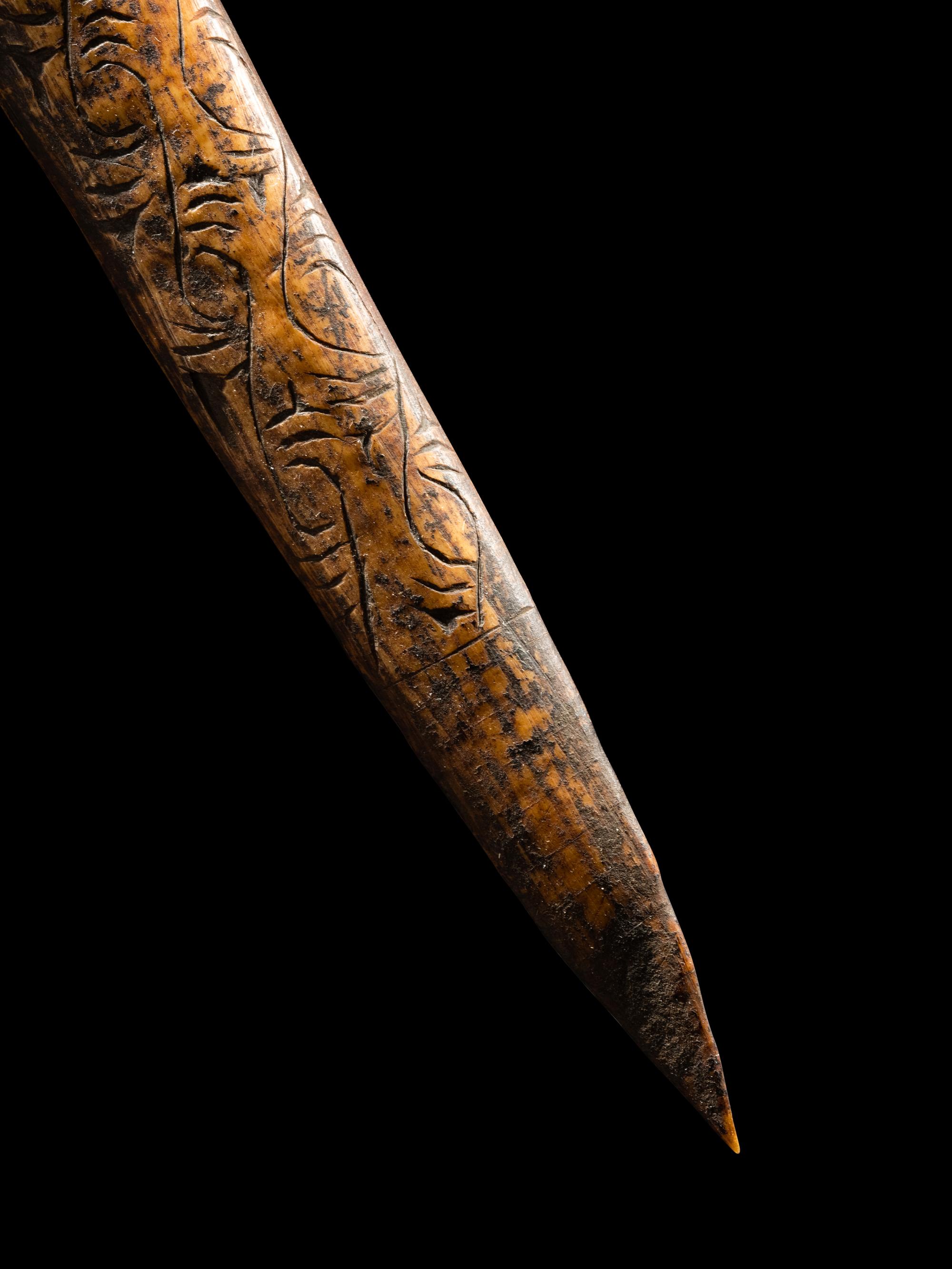 An Iatmul Carved Cassowary Bone Dagger