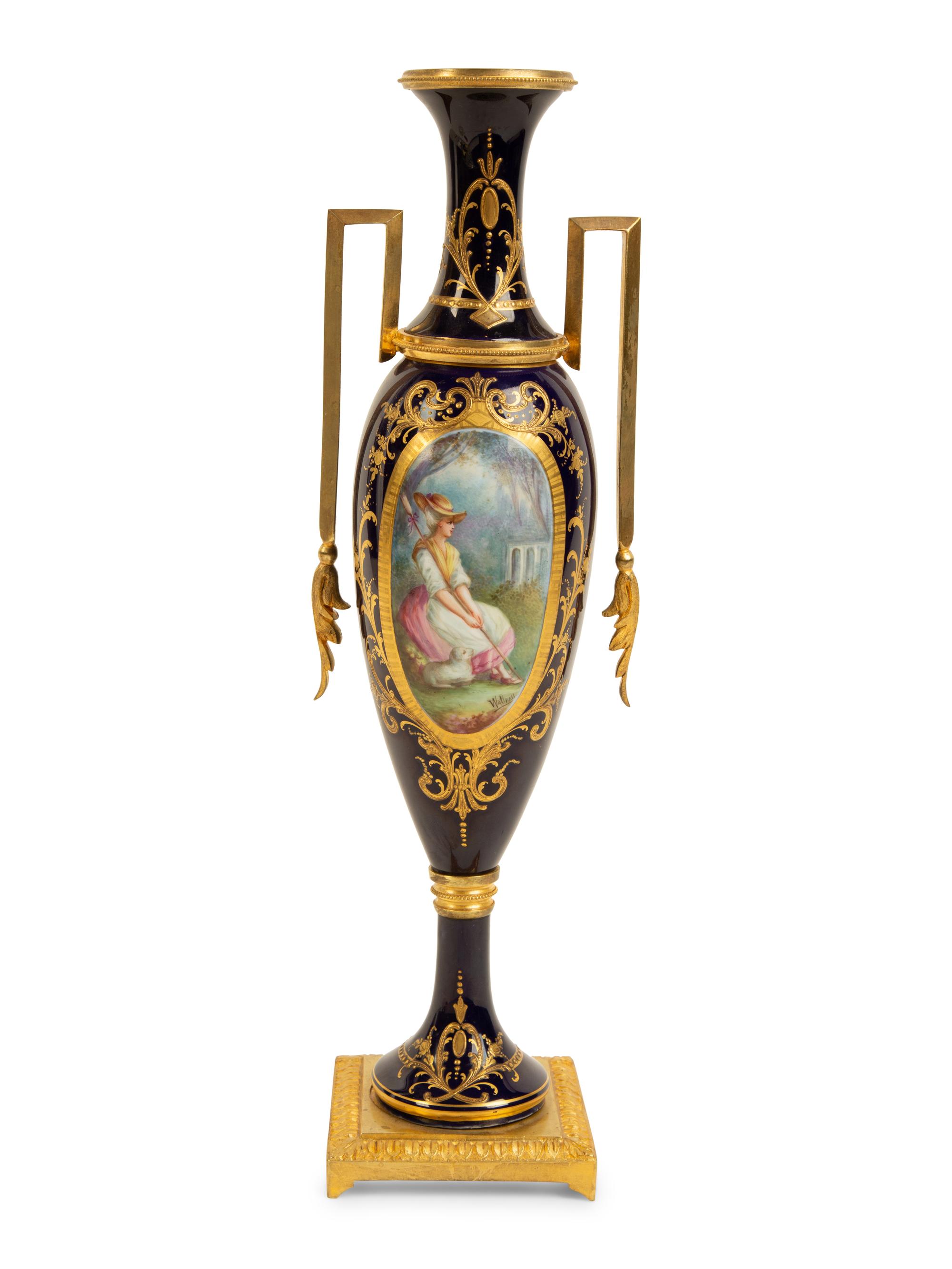A Gilt Bronze Mounted Sèvres Style Porcelain Urn — 19TH CENTURY