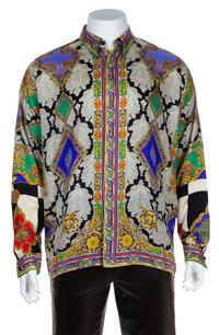 A Gianni Versace Silk Atelier Print Shirt, Size 54.