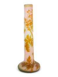 A Large Gallé Cameo Glass Columnar Vase