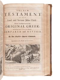 [BIBLE, in English]. The Holy Bible, containing the Old Testament and the New . Oxford: John Baskett, 1717-16.