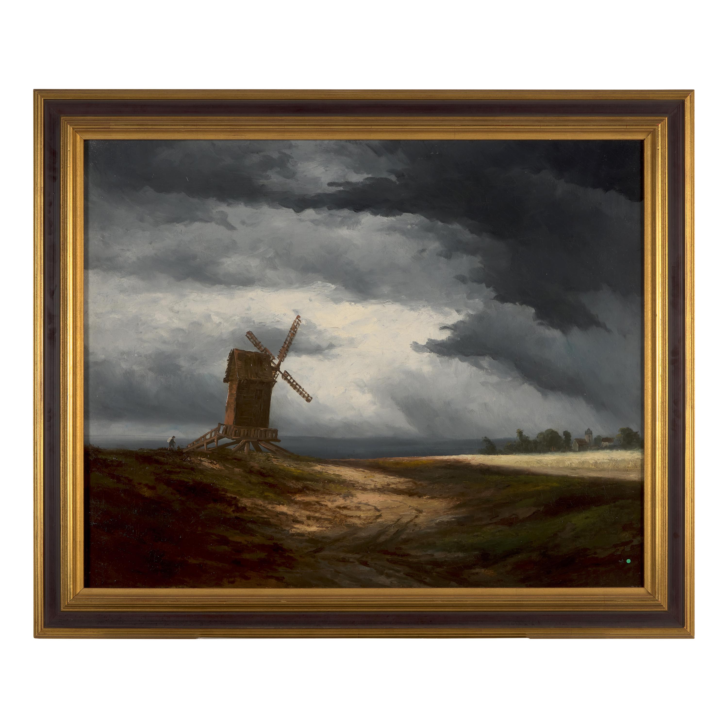 Georges Michel (French, 1763-1843) — Landscape with Miller and Approaching Storm