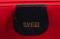 Gucci Navy Leather Front Lock Handbag
