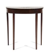 A Georgian Style Mahogany Console Table Height 30 x width 27 7/8 x depth 12 1/8 inches.