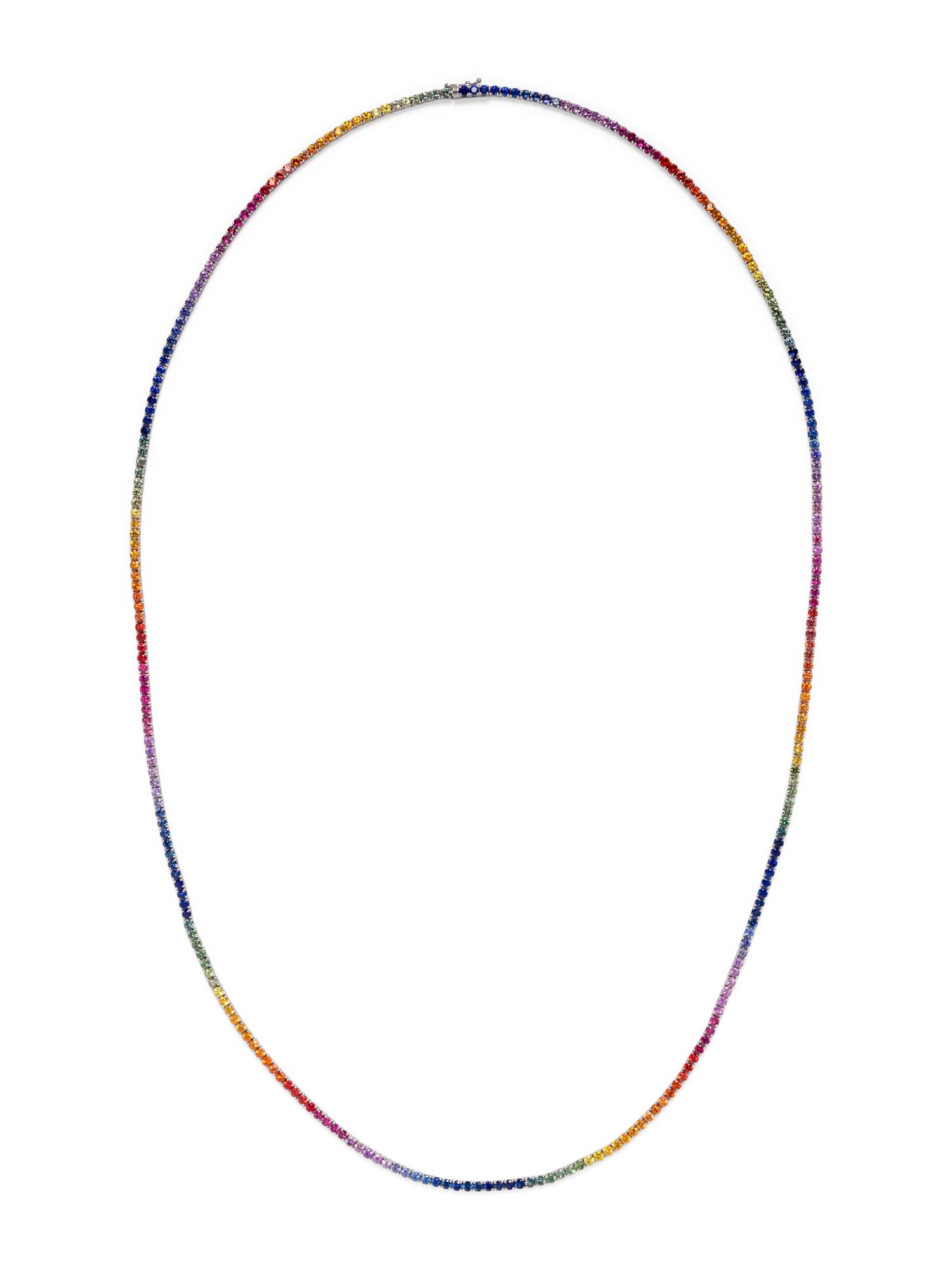 MULTICOLOR SAPPHIRE LONGCHAIN NECKLACE