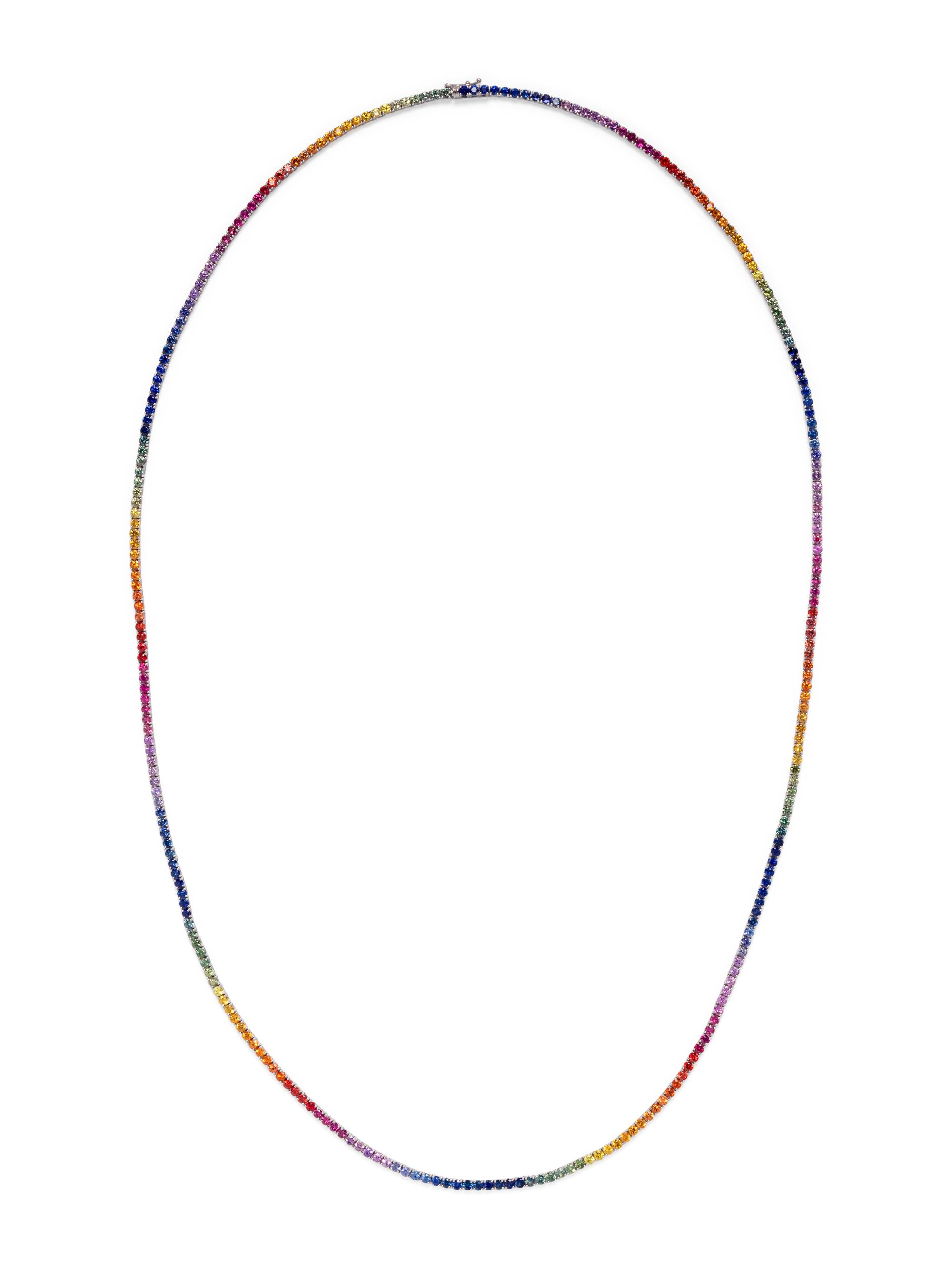 MULTICOLOR SAPPHIRE LONGCHAIN NECKLACE
