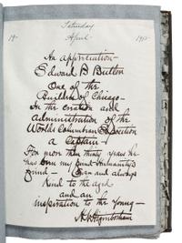 [AMERICANA]. Two albums identified to Edward Burgess Butler (1853-1928), businessman and artist, including tipped in photographs, letters, and autographs associated with Butler.