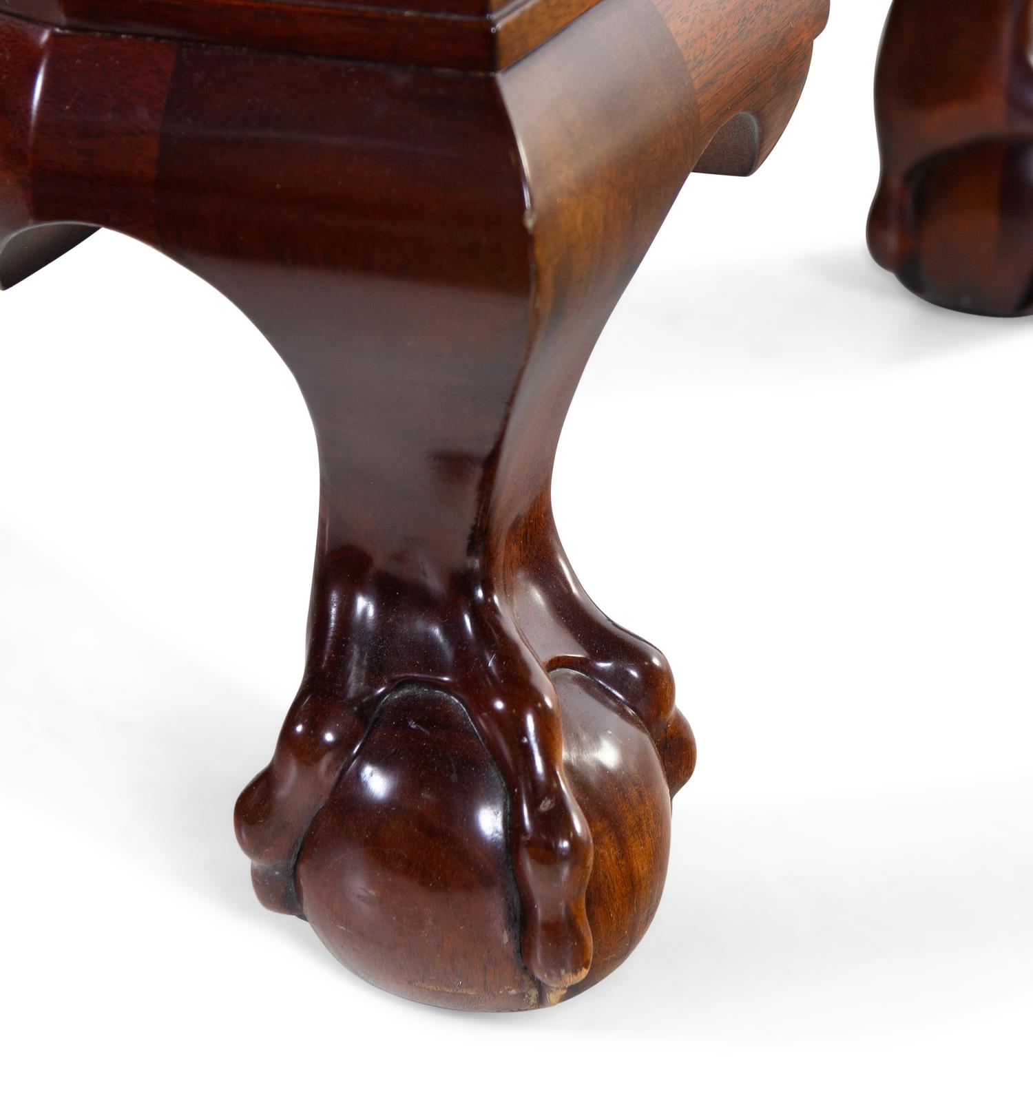 A Chippendale Style Carved Mahogany Bombe-Form Slant-Front Desk